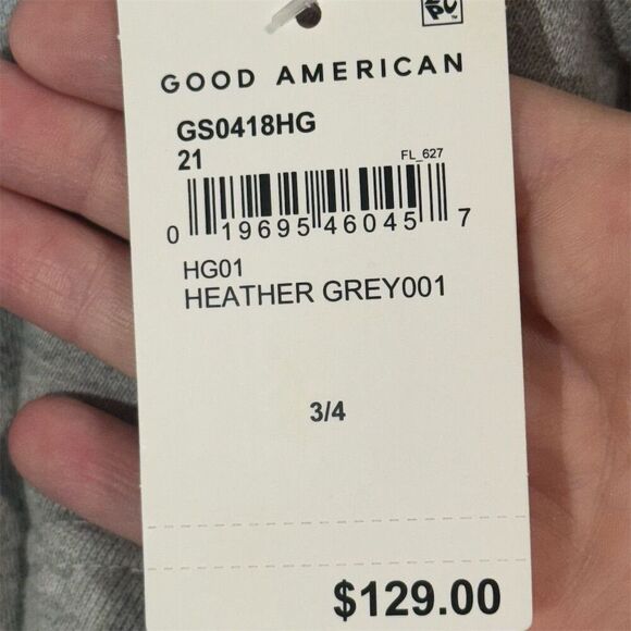 Good American Heather Grey Fleece Shirt Jacket Size 3/4 NWT $129 Cozy Button Up - Picture 7 of 9